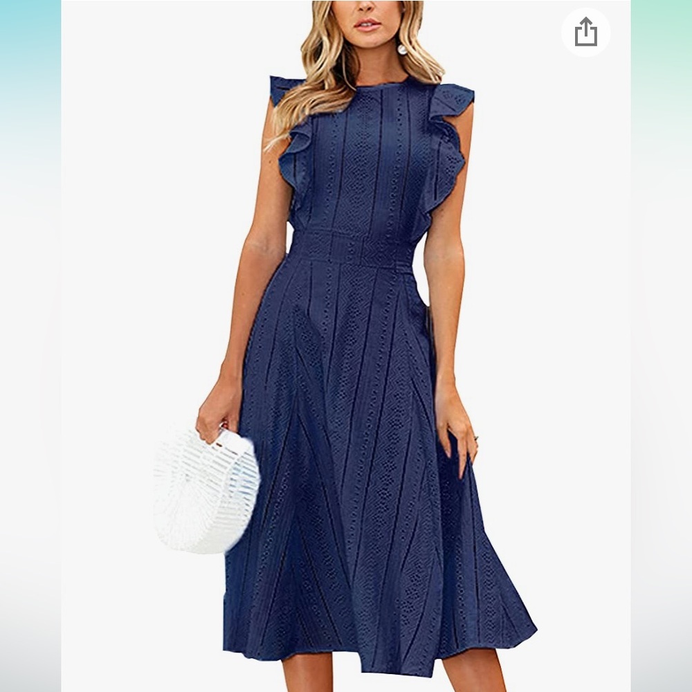 ECOWISH short sleeve a-line midi cocktail dress